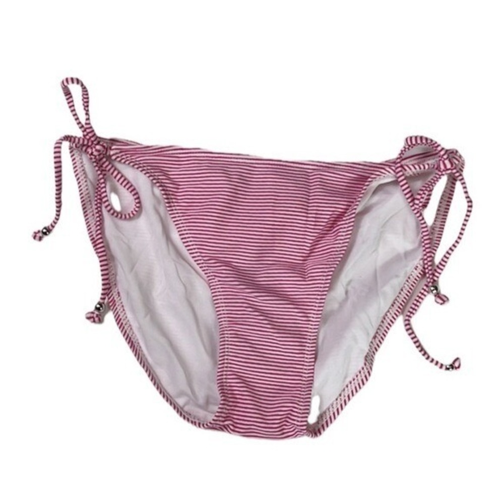 Ingear Women's Swim Bottom Bikini Size M Red White Striped Tie Sides New